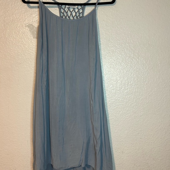 Sandra Fellini Made In Italy Light Blue Sleeveless Top Asymmetrical Lagenlook - Picture 6 of 13